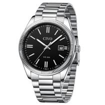 Relógio CIVO Analog Silver Stainless Steel para homens