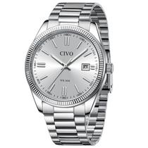Relógio CIVO Analog Silver Stainless Steel para homens Relógio CIVO Analog Silver Stainless Steel para homens