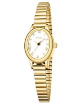 Relógio CIVO Pequeno com Mostrador Romano Dourado e Pulseira Elástica Relógio CIVO Pequeno com Mostrador Romano Dourado e Pulseira Elástica
