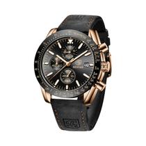Relógio Clássico À Prova D'Água Masculino Quartz SAPPHERO Com Pulseira De Couro Relógio Casual De