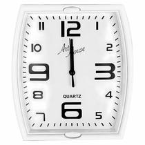 Relogio Classico Point Numeros Grandes Em Plastico e Vidro Analogico 22 cm