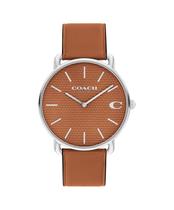 Relógio Coach Elliot masculino de quartzo 41 mm em couro âmbar