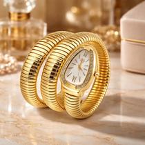 Relógio Cobra Bracelete Feminino Luxo Golde Pequeno 38mm Relógio Cobra Bracelete Feminino Luxo Golde Pequeno 38mm