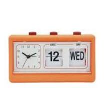 Relógio com calendário laranja