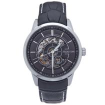 Relógio com pulseira de couro semiesqueleto HERITOR Automatic Davies