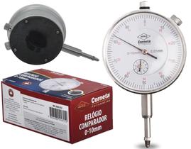 Relógio Comparador 0-10mm Graduação 0,01mm Corneta - ETILUX