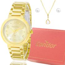 Relógio Condor Feminino Dourado Prova Dágua Luxo Original