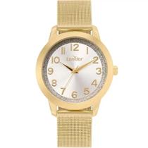 Relógio Condor Feminino KIT - Dourado com Glitter