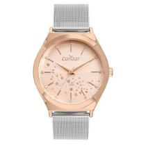 Relógio Condor Feminino Prata E Rosé Brilho Co2036Mvt4J Relógio Condor Feminino Prata E Rosé Brilho Co2036Mvt4J