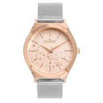 Relógio Condor Feminino Prata e Rosé Brilho Relógio Condor Feminino Prata e Rosé Brilho