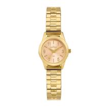 Relógio Condor Feminino Salmão 25mm Mola Dourado 5ATM