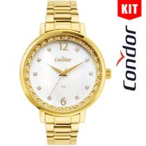 Relógio CONDOR KIT feminino analógico dourado CO2036MUJS/K4B