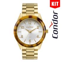 Relógio CONDOR KIT feminino dourado CO2035MVL/T4D
