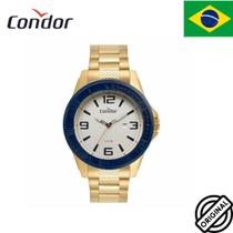 Relógio Condor Masculino Aço Dourado Azul Co2115kvo/4b