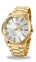 Relógio Condor Masculino Analógico Dourado Pulseira Aço 50m Original