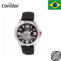 Relógio Condor Masculino Couro Nylon Barato Co2415bk/k8p Relógio Condor Masculino Couro Nylon Barato Co2415bk/k8p
