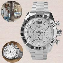 Relógio Condor Masculino Cronográfo Analógico Robusto Redondo Quartz Casual Prata COVD33AUS/3B Relógio Condor Masculino Cronográfo Analógico Robusto Redondo Quartz Casual Prata COVD33AUS/3B