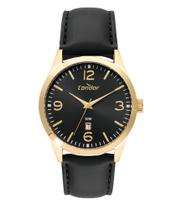 Relógio Condor Masculino Dourado com Correia Preta - CO2115MXZ/5P Relógio Condor Masculino Dourado com Correia Preta - CO2115MXZ/5P