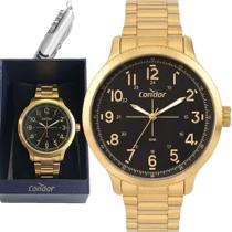 Relógio Condor Masculino Dourado Prova D'água com Garantia de 1 Ano