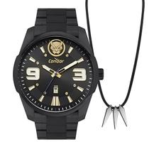 Relógio Condor Masculino Pantera Negra Resistente a Água Com Colar CO2115MZUK4P Relógio Condor Masculino Pantera Negra Resistente a Água Com Colar CO2115MZUK4P