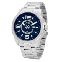 Relógio Condor Masculino Prateado Mostrador Azul Resistente a Água CO2115MWAK4A Relógio Condor Masculino Prateado Mostrador Azul Resistente a Água CO2115MWAK4A