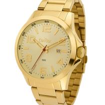 Relógio Condor Masculino Speed Dourado Resistente a Água Com Carteira CO2115MYQK4X