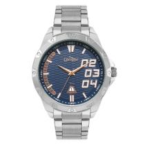 Relógio Condor Masculino Speed - Prata com Mostrador Azul e Calendário