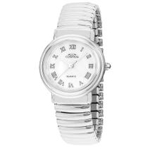 Relógio Cosmos Feminino Ref: Os28394b Casual Mola Prateado