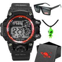 Relogio Criança Silicone Menino Digital Infantil + Caixa vermelho prova dagua cronometro data presente redondo esportivo Relogio Criança Silicone Menino Digital Infantil + Caixa vermelho prova dagua cronometro data presente redondo esportivo