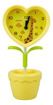 Relógio Criativo Despertador Vaso Plantinha Coração 22x11cm Relógio Criativo Despertador Vaso Plantinha Coração 22x11cm