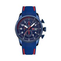 Relógio Cronógrafo Esportivo Masculino À Prova d'Água Com Pulseira De Silicone Azul Luminosa E Data