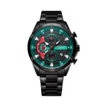 Relógio Cronógrafo Masculino Em Aço Inoxidável Com Mostrador Luminoso, Relógio De Pulso Casual De