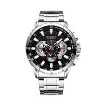 Relógio Cronógrafo Masculino Em Aço Inoxidável CURREN 8363 Com Mostrador Grande E Ponteiros