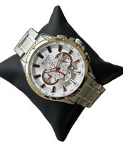 Relógio Cronógrafo Masculino Esportivo - Mostrador Grande, Luminoso e Pulseira de Aço Inoxidável.