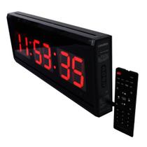 Relógio Cronômetro Temporizador Contagem com Temperatura e Alarme 48x18cm - Paranaled