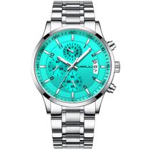 Relógio CRRJU Luxury Business Waterproof Calendar masculino prateado Relógio CRRJU Luxury Business Waterproof Calendar masculino prateado