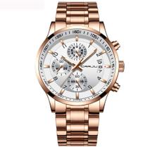 Relógio CRRJU Men Date Quartz Chronograph Waterproof Steel