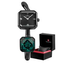 Relógio Crystal Feminino Technos Bracelete Preto Relógio Crystal Feminino Technos Bracelete Preto