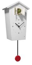Relógio cuco KOOKOO Birdhouse branco com design moderno com 12 pássaros