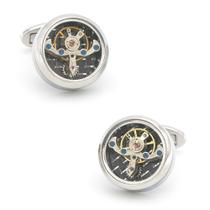 Relógio Cuff Links Vintage Tourbillon Movement para homens