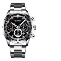 Relógio Curren Masculino 8355 Prata /Preto Aço Relógio Curren Masculino 8355 Prata /Preto Aço