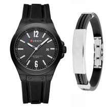 Relógio Curren Masculino Social Luxo + Pulseira De Silicone