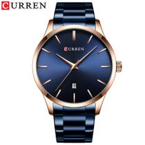 Relógio Curren Quartz para homens com pulseira de aço 8357 à prova d'água