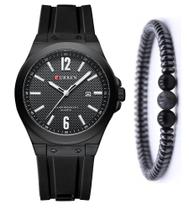 Relógio Curren Social Casual Masculino + Pulseira Hematita Relógio Curren Social Casual Masculino + Pulseira Hematita