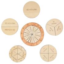Relógio de Aprendizagem de Frações MerryHeart - Brinquedo de Madeira para Crianças Relógio de Aprendizagem de Frações MerryHeart - Brinquedo de Madeira para Crianças