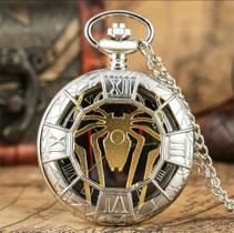 Relógio De Bolso Aranha Dourado Com Corrente Estojo - Yisuya