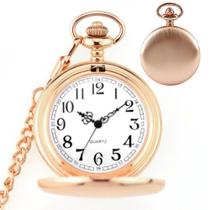 Relógio De Bolso Com Corrente Antigo Vintage Rose Gold Liso Relógio De Bolso Com Corrente Antigo Vintage Rose Gold Liso