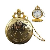 Relógio De Bolso De Quartzo Luxuoso Com Pingente Para Homens E Mulheres, Design De Cartas De