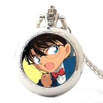 Relógio de bolso Detective Conan, tema de anime, quartzo com corrente Relógio de bolso Detective Conan, tema de anime, quartzo com corrente