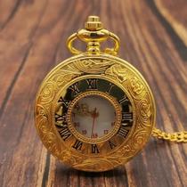 Relógio De Bolso Luxo Quartz Vintage Corrente Estojo